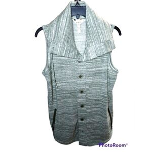 Matilda Jane "Out the Door" Vest small Heather Green stripes